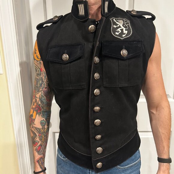 Shrine of Hollywood Black Royal Marine Vest Goth - Picture 3 of 6